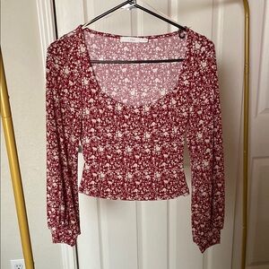 NWOT! Lush Naomi Square Neck Cropped Knit Blouse